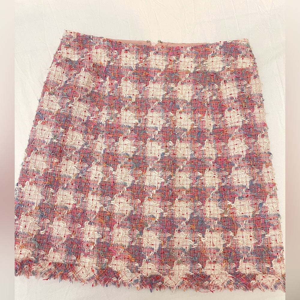 Barbie CHANEL Spring/Summer Pink Houndstooth Tweed Skirt US Size 10/ French 42